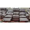 Image 3 : NEW BROWN LEATHERETTE RECLINING 2 PC 86" SOFA WITH