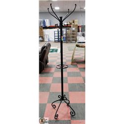 DECORATIVE BLACK METAL COAT STAND -