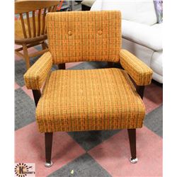VINTAGE ORANGE ARMCHAIR. FURNITURE