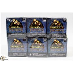 LOT OF 6 HEROCLIX LORD OF THE RINGS BOOSTER PACKS.