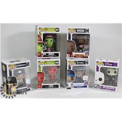 LOT OF 6 ASSORTED FUNKO POP VINYL FIGURES.