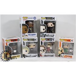 LOT OF 6 ASSORTED FUNKO POP VINYL FIGURES.