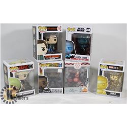 LOT OF 6 ASSORTED FUNKO POP VINYL FIGURES.
