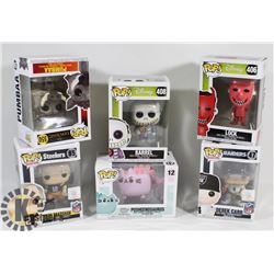 LOT OF 6 ASSORTED FUNKO POP VINYL FIGURES.