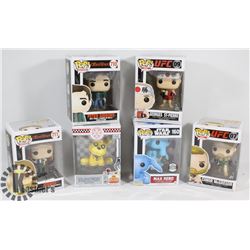 LOT OF 6 ASSORTED FUNKO POP VINYL FIGURES.