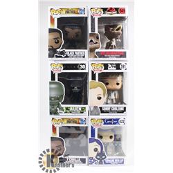 LOT OF 6 ASSORTED FUNKO POP VINYL FIGURES.