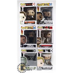 LOT OF 6 ASSORTED FUNKO POP VINYL FIGURES.