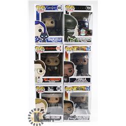 LOT OF 6 ASSORTED FUNKO POP VINYL FIGURES.