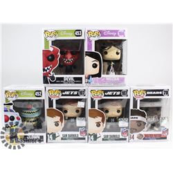 LOT OF 6 ASSORTED FUNKO POP VINYL FIGURES.