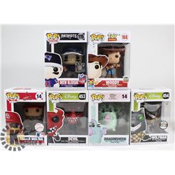 LOT OF 6 ASSORTED FUNKO POP VINYL FIGURES.