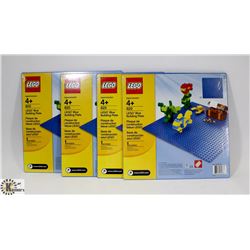 LOT OF 4 LEGO BLUE BUILDING PLATES,