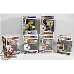 LOT OF 6 ASSORTED FUNKO POP VINYL FIGURES.