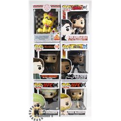 LOT OF 6 ASSORTED FUNKO POP VINYL FIGURES.