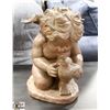 Image 1 : CHERUB FIGURINE HOLDING A BIRD -