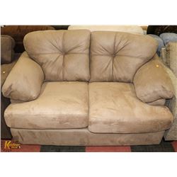 LIGHT BROWN FABRIC 66" LOVE SEAT