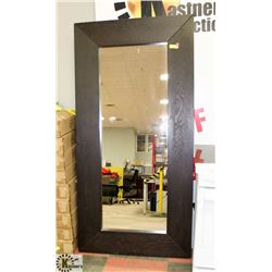 XL DARK WOOD FRAMED MIRROR - HEAVY
