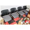 Image 1 : LOT OF 4 GREY AND BLACK MESH BACK WAITING ROOM