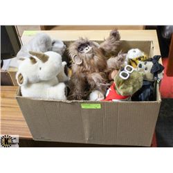 BOX OF ASSORTED STUFFED ANIMALS