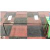 Image 1 : GLASS COFFEE TABLE, 43"X18"X17".