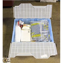 ASSORTMENT OF RUBBER GLOVES, SHOE COVERS,