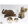 Image 1 : BOX W/ELEPHANT STATUE, WOOD ELEPHANT