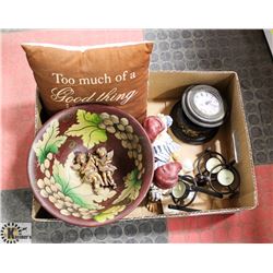 BOX W/DECORATIVE BOWL, TRINKET STORAGE