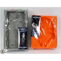 LOT OF 2 STAR WARS SILICONE ICE TRAYS - MILLENNIUM