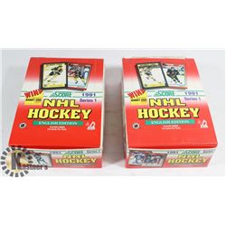 2  BOXES OF 1991 SCORE SERIES 1 HOCKEY CARD PACKS