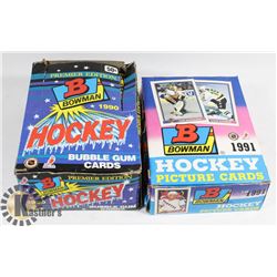 2 BOXES OF BOWMAN HOCKEY CARDS ( PACKS ) 1990 &