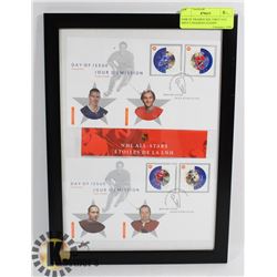 PAIR OF FRAMED NHL FIRST DAY ISSUE CANADIAN STAMPS