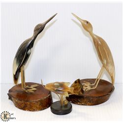 BOX WITH HORN CARVED BIRDS AND FISH