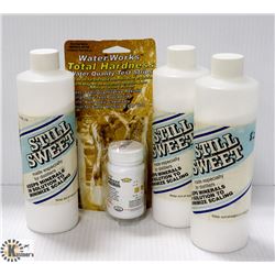 LOT OF WATER DISTILLER MINERALS & BOTTLE OF TEST