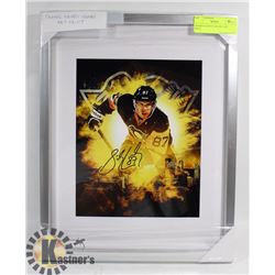FRAMED SIDNEY CROSBY ART PRINT WITH PRE PRINT