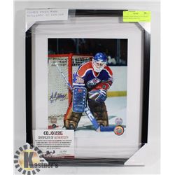 FRAMED ANDY MOOG AUTOGRAPH PHOTO WITH COJO COA.