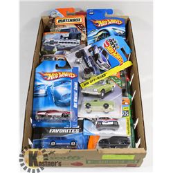 FLAT OF ASSORTED HOTWHEELS & MATCHBOX.