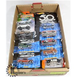 FLAT OF ASSORTED HOTWHEELS & MATCHBOX.