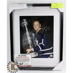 FRAMED JOHNNY BOWER AUTOGRAPH WITH COJO COA.