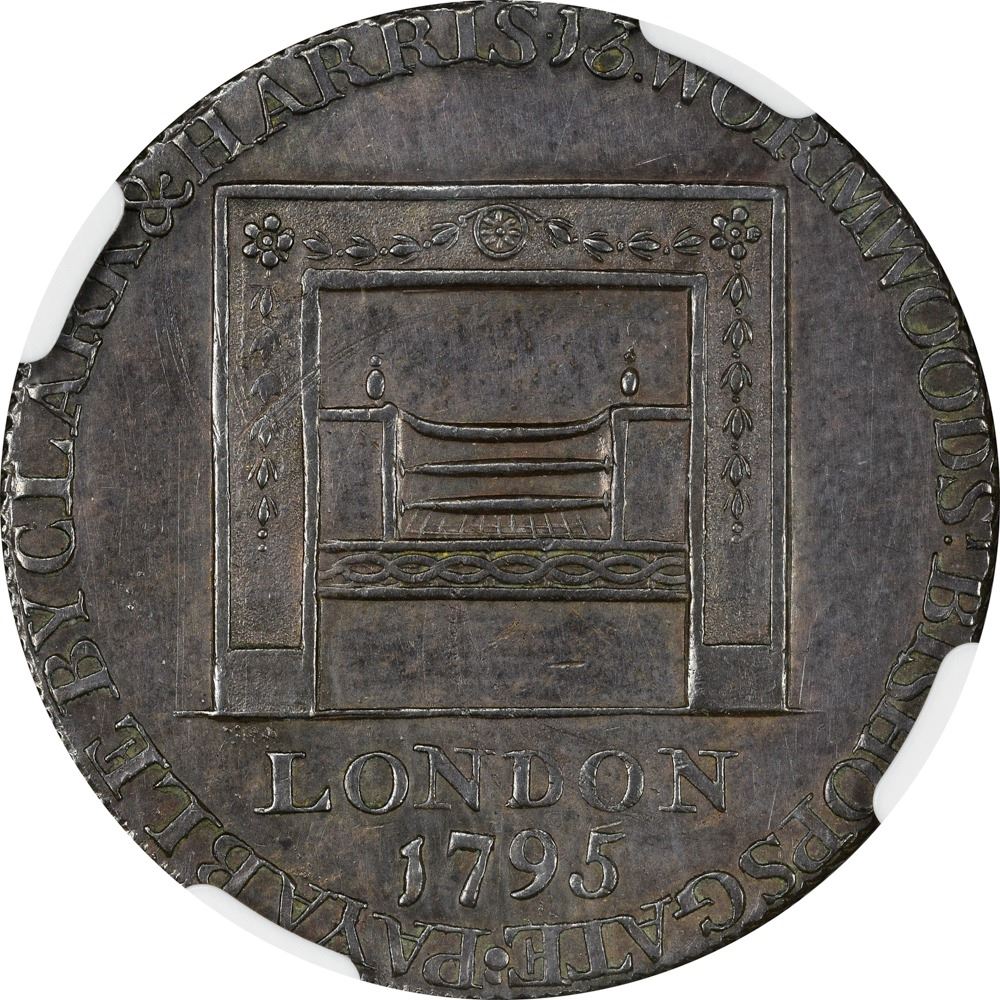 1795 Washington. Grate Token Halfpenny. Large Buttons, Reeded Edge ...