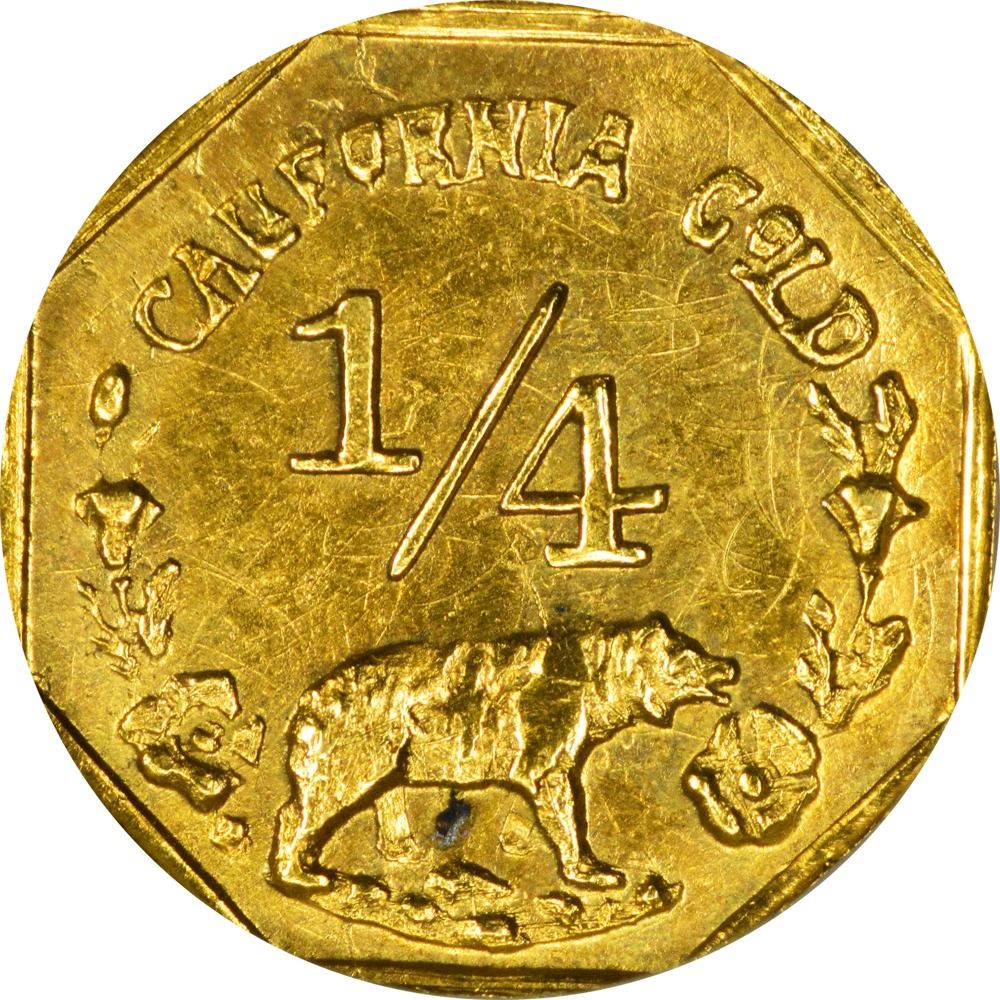 California. Hart’s Coins of the Golden West. 1915 ¼ Gold. Minerva Head ...