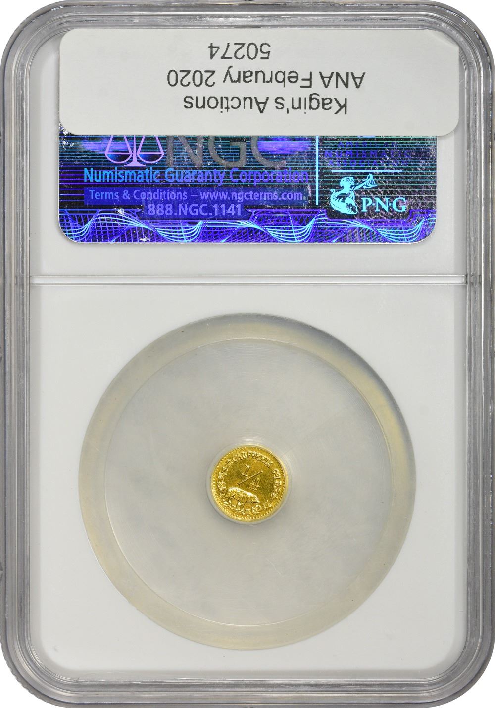 Hart’s Coins of the Golden West. “1901” 1/4 Gold. Round. Indian Head ...