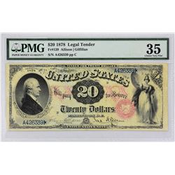 Fr. 129. 1878 $20 Legal Tender. PMG Choice Very Fine 35.