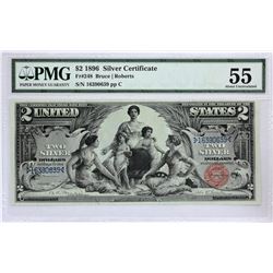 Fr. 248. 1896 $2 Silver Certificate. PMG About Uncirculated 55.