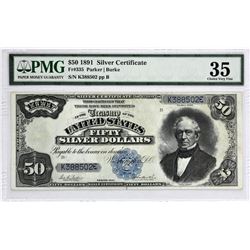 Fr. 335. 1891 $50 Silver Certificate. PMG Choice Very Fine 35.