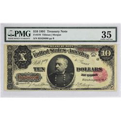 Fr. 370. 1891 $10 Treasury Note. PMG Choice Very Fine 35.