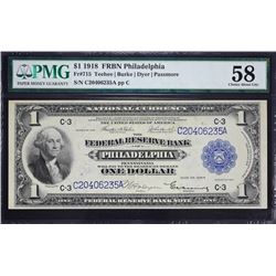 Fr. 715.  1918 $1 Federal Reserve Bank Note.  PMG Choice About Unc 58.