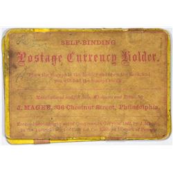 Lot of (2) Items. 1862 Postage Currency Holder and Fr. 1230 5c First Issue Fractional.