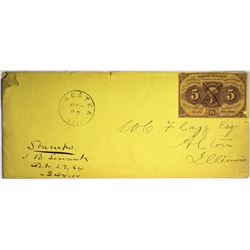 Postage Currency Used as a Stamp.