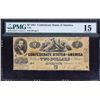 Image 1 : T-38.  1861 $2 Confederate Currency.  PMG Choice Fine 15.