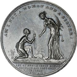 Great Britain. Undated (1834) Am I Not A Woman and A Sister. BHM-1669. White Metal. Plain Edge. MS-6