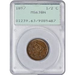 1857 H1C MS63BN PCGS OGH